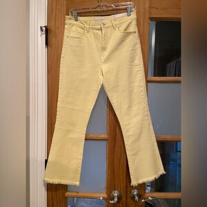Loft Yellow Kick Crop Jeans 6 NWT